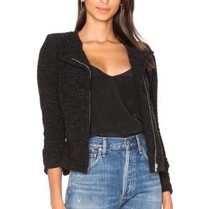 Iro front zip on  (slanted) Textured sweater in charcoal/black